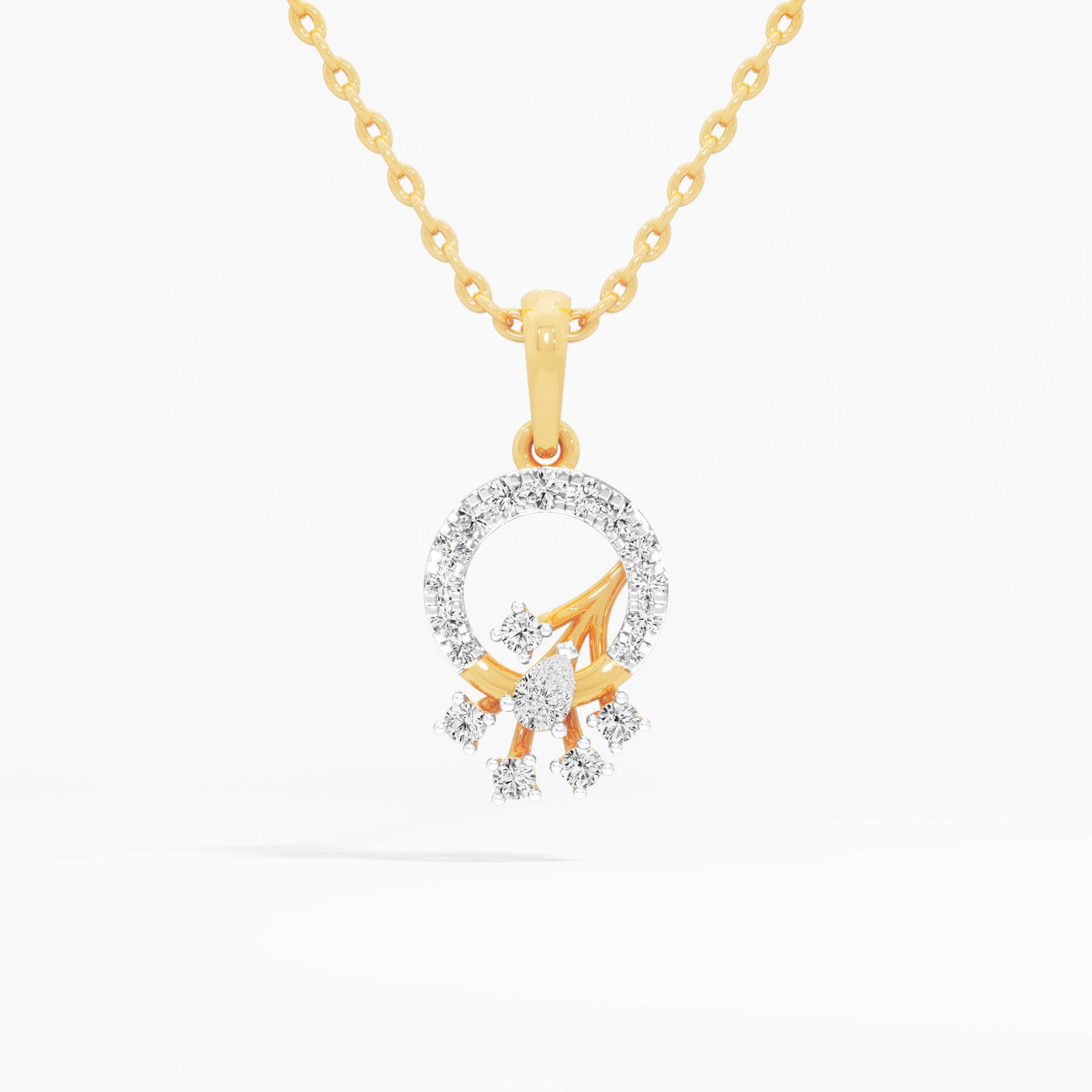 Starlight Wreath Halos Pendants | Standalone Pendant in 9KT Yellow Gold (Diamond Quality: FG-VVS VS)