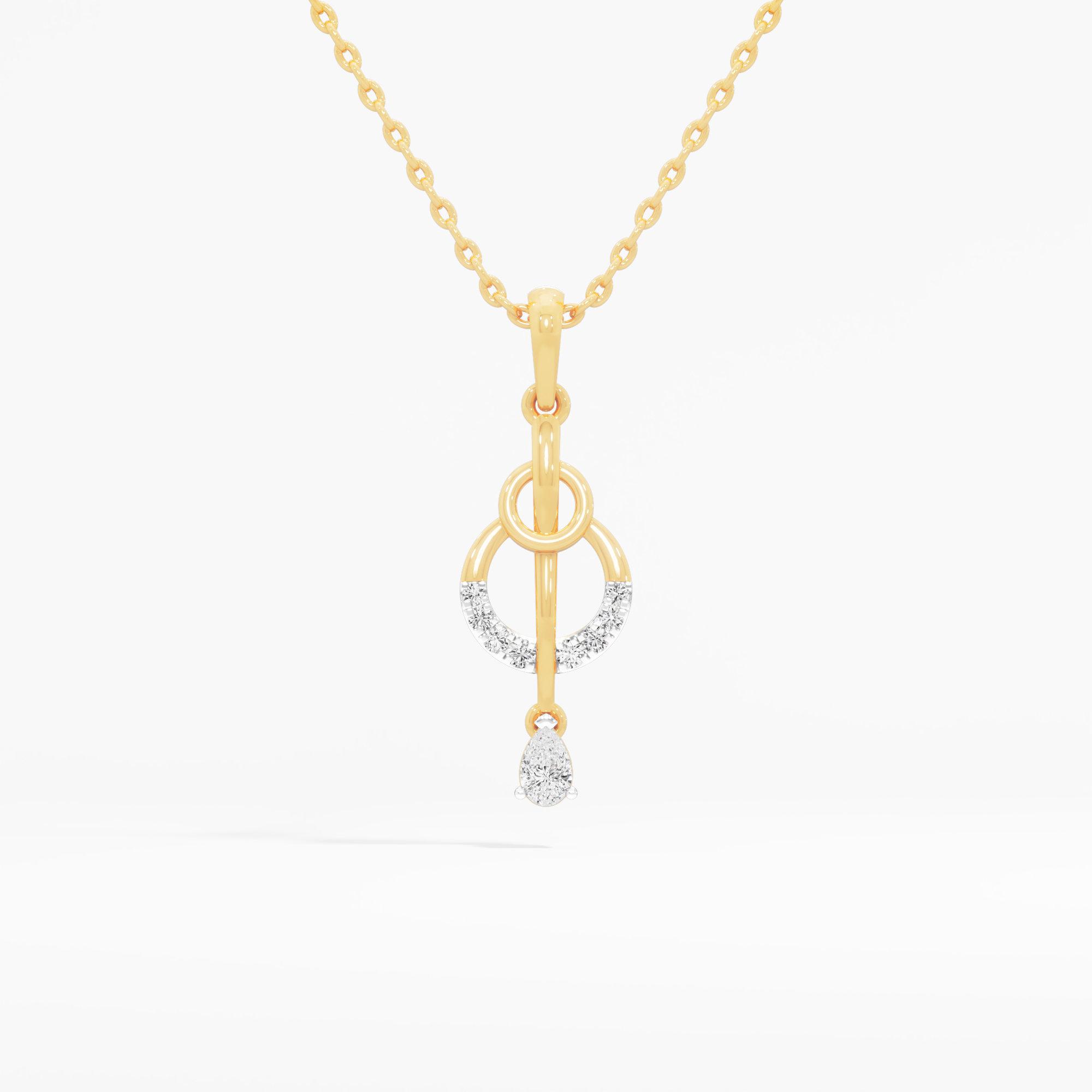 Melody Loop Drops Diamond Pendant in 9KT Yellow Gold (Diamond Quality: FG-VVS VS)