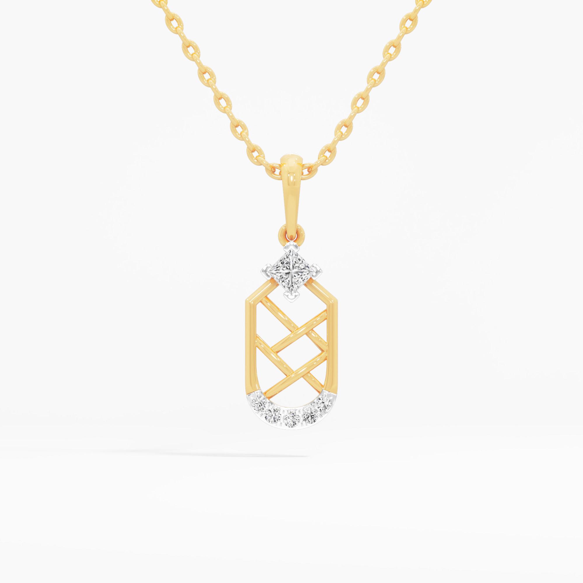 Interlaced Sparkle Charms Pendants | Standalone Pendant in 9KT Yellow Gold (Diamond Quality: FG-VVS VS)