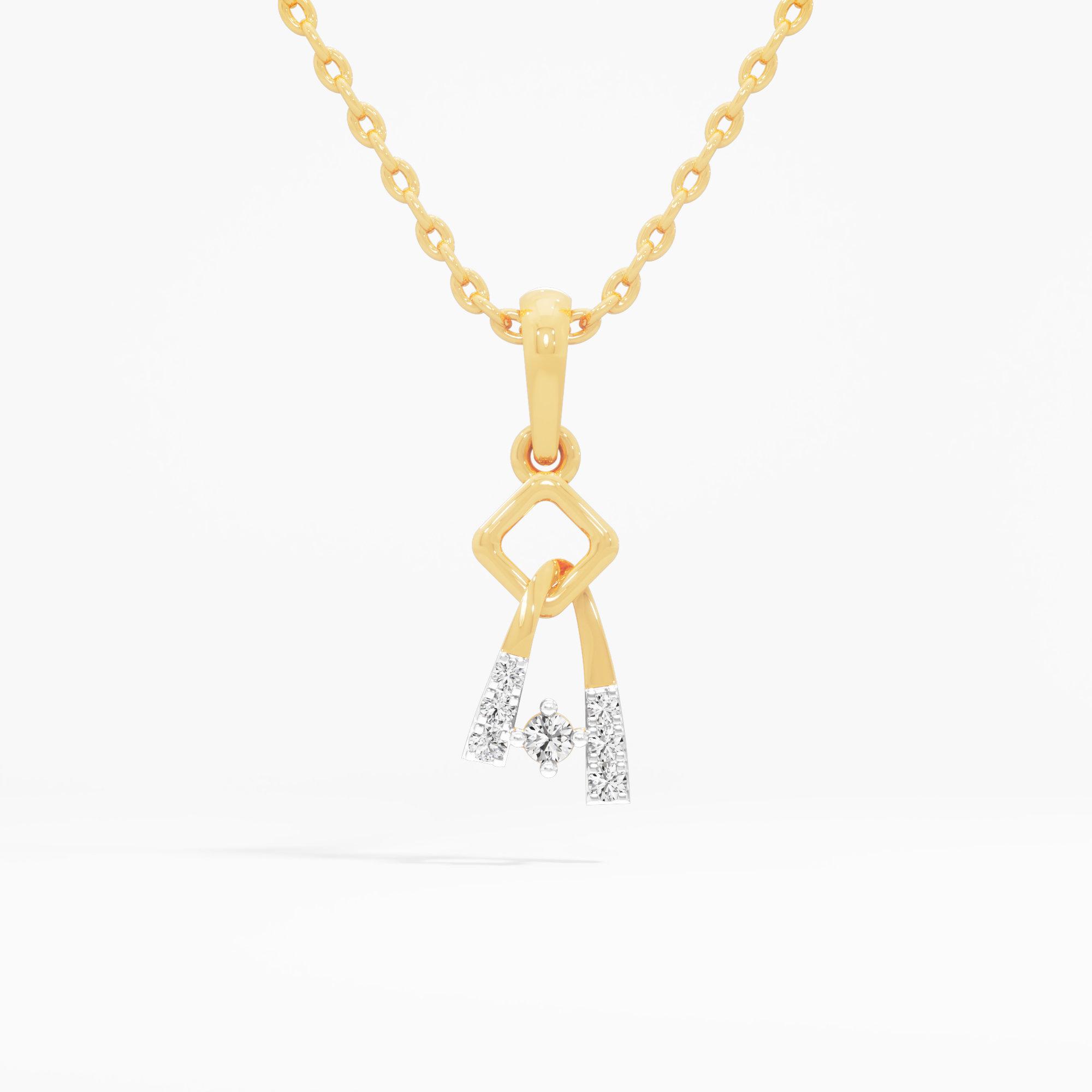 Twisted Glimmer Drops Pendants | Pendant Only (Chain Sold Separately) in 9KT Yellow Gold (Diamond Quality: FG-VVS VS)