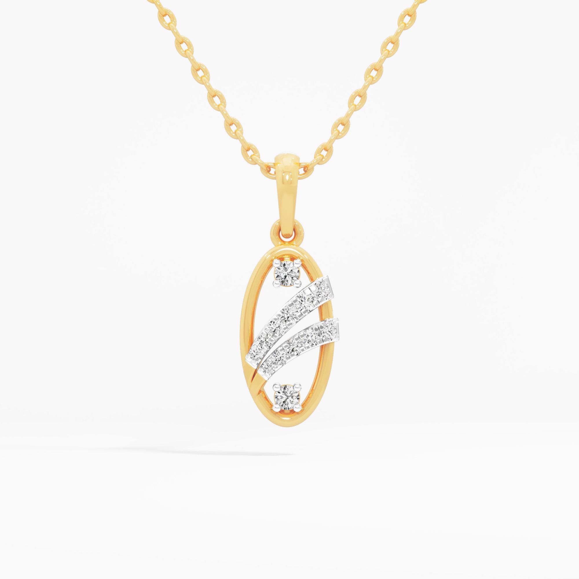 Flowing Sparkle Contemporary Pendants | Pendant Only in 9KT Yellow Gold (Diamond Quality: FG-VVS VS)
