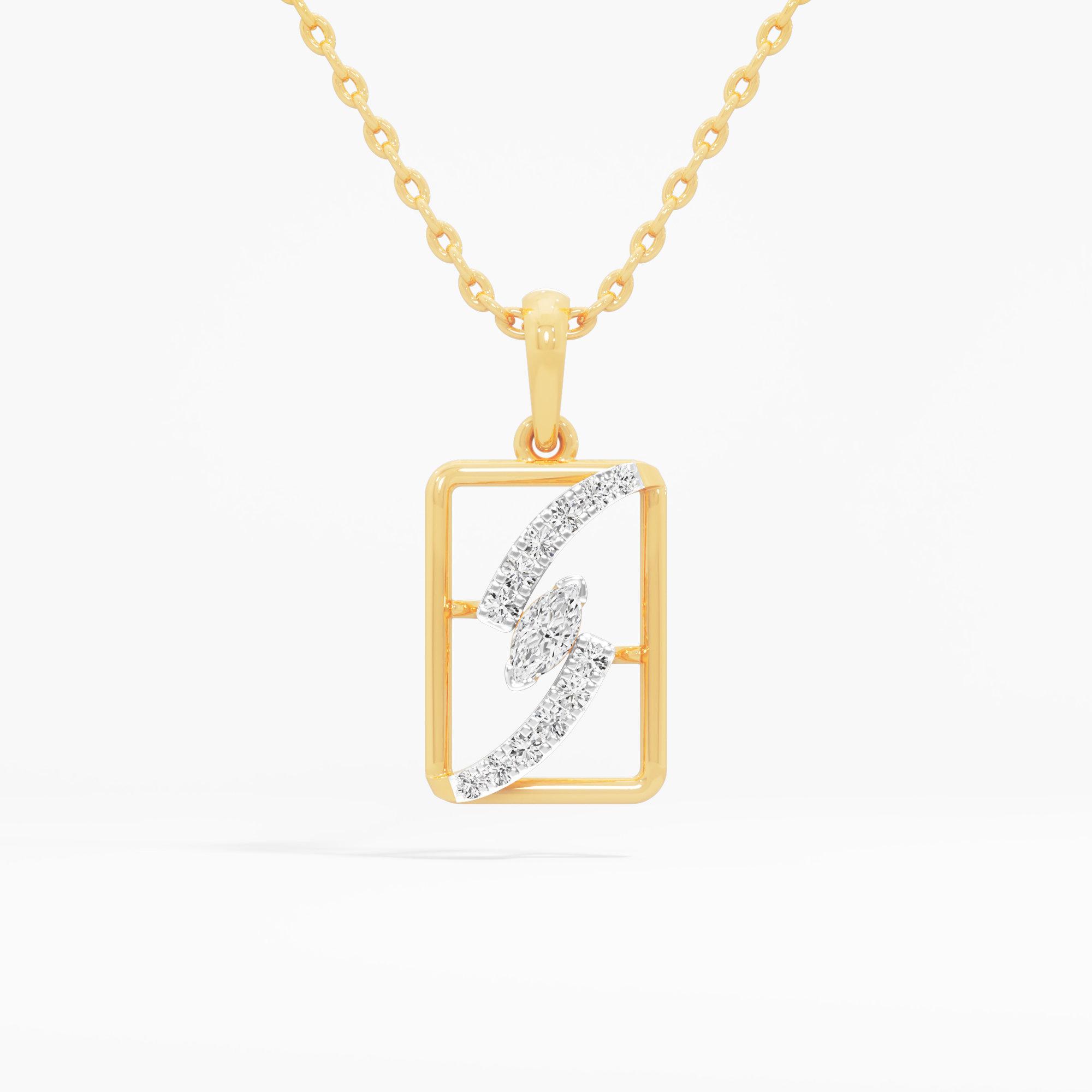 Fluid Glimmer Charms Pendants | Individual Pendant in 9KT Yellow Gold (Diamond Quality: FG-VVS VS)