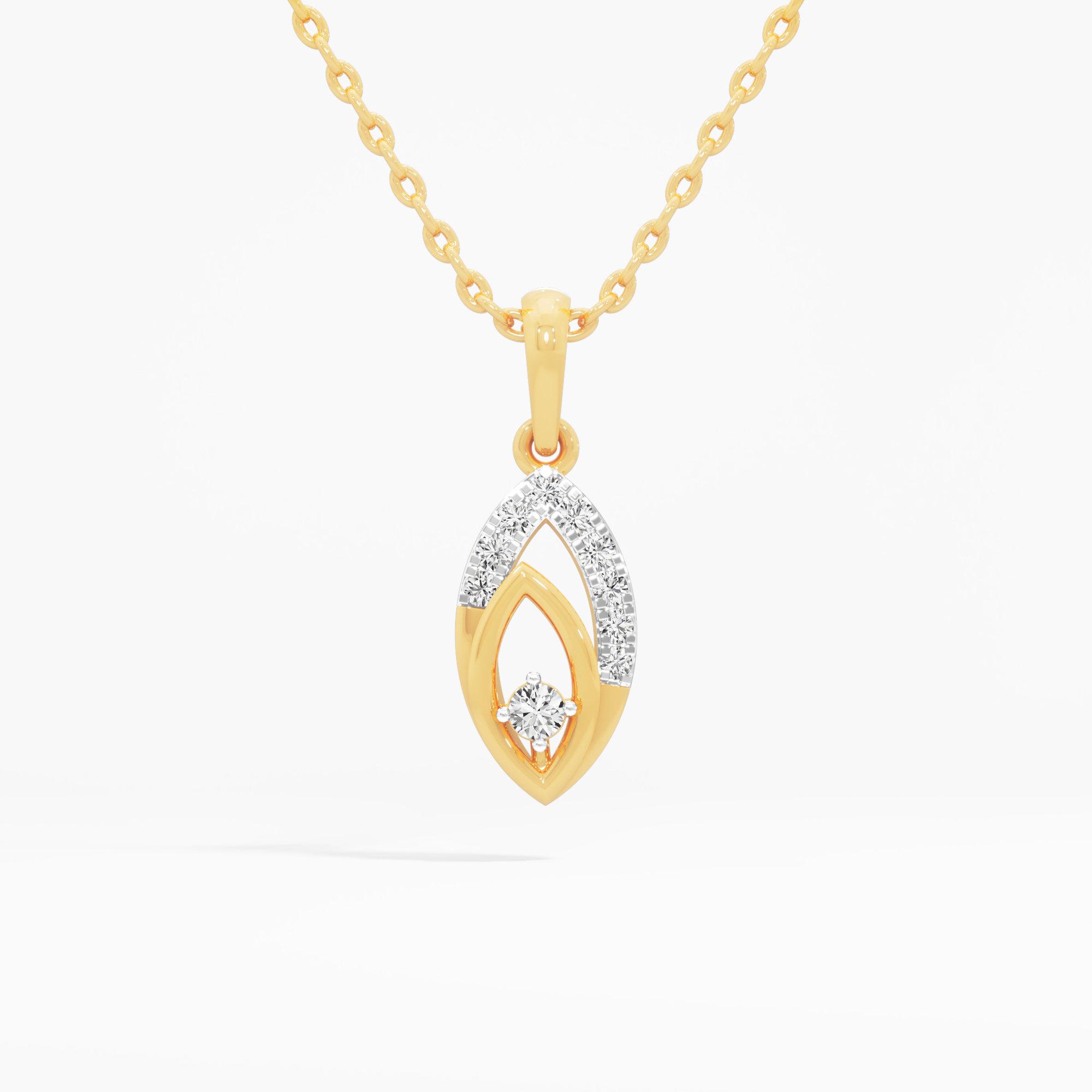 Verdant Embrace Charms Pendants | Individual Pendant in 9KT Yellow Gold (Diamond Quality: EF-VVS VS)