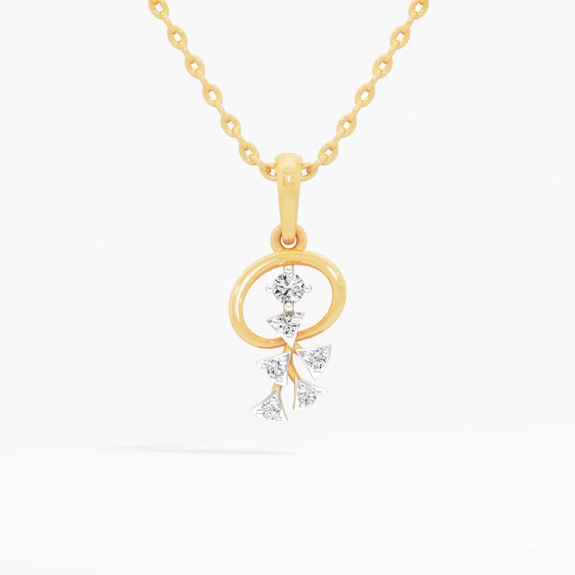 Sparkling Bloomlet Charms Pendants | Standalone Pendant in 9KT Yellow Gold (Diamond Quality: EF-VVS VS)