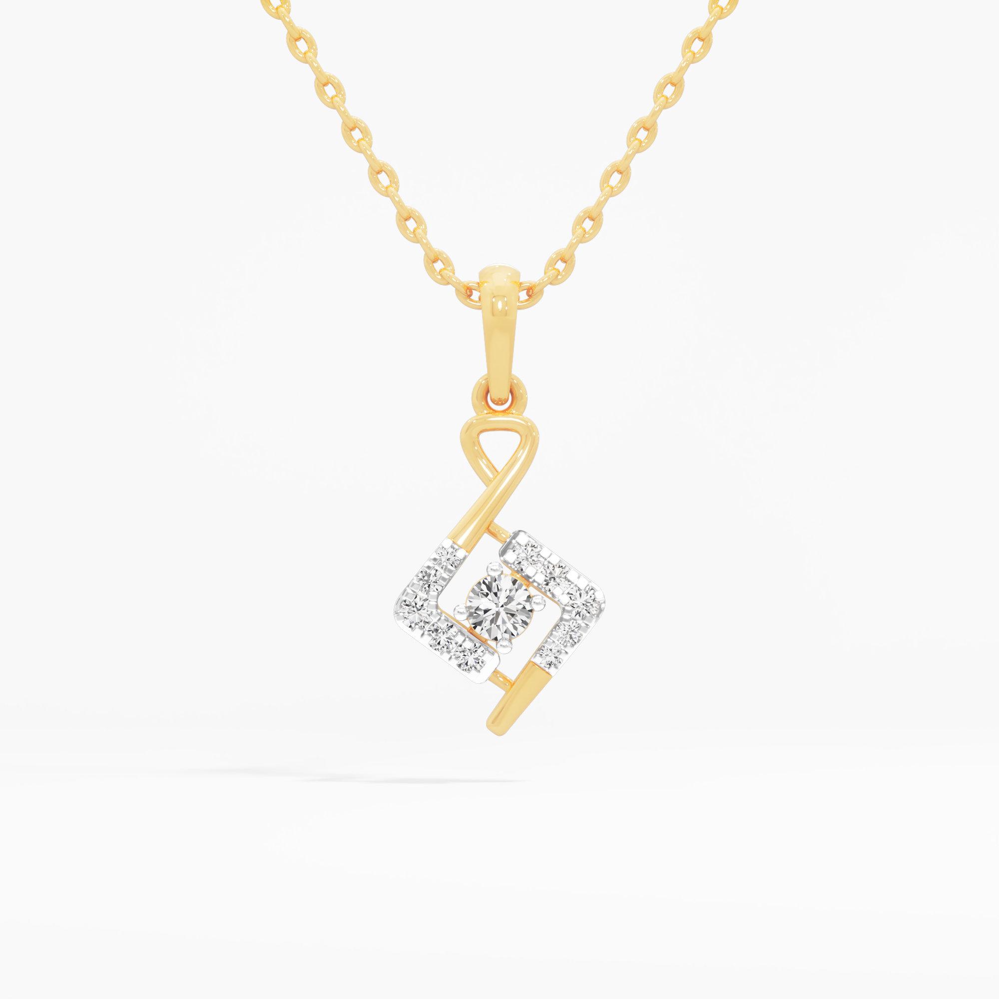 Melody Shimmer Halos Pendants | Pendant Only (Chain Sold Separately) in 9KT Yellow Gold (Diamond Quality: EF-VVS VS)