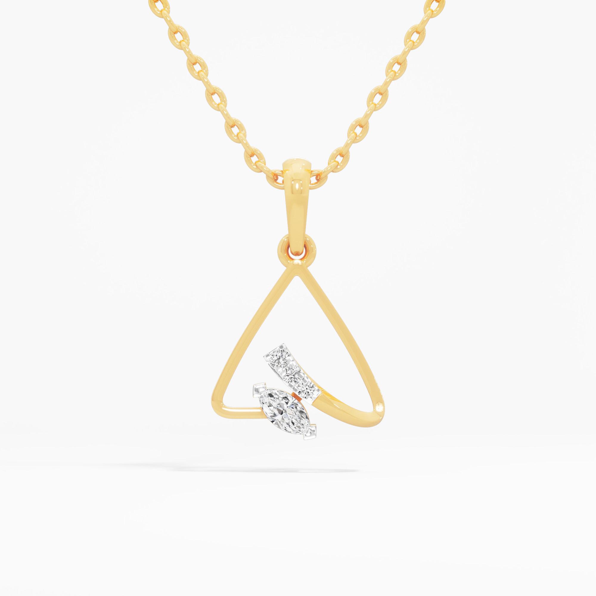 Sapphire Horizon Charms Pendants | Pendant Only (Chain Sold Separately) in 9KT Yellow Gold (Diamond Quality: FG-VVS VS)