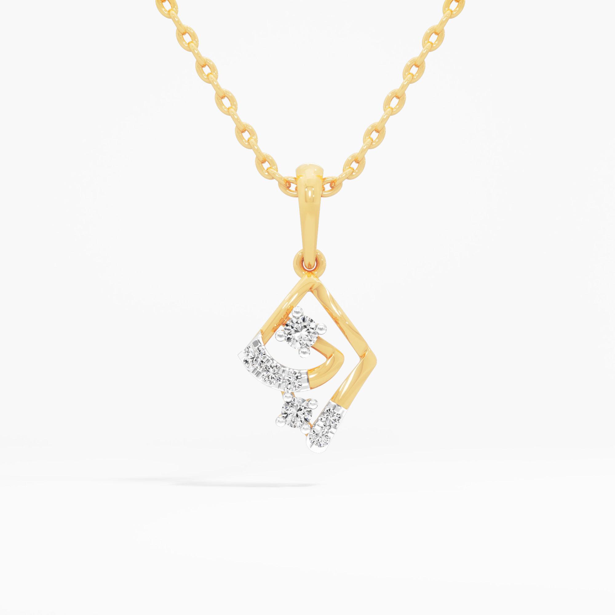 Radiant Nexus Charms Pendants | Individual Pendant in 9KT Yellow Gold (Diamond Quality: EF-VVS VS)