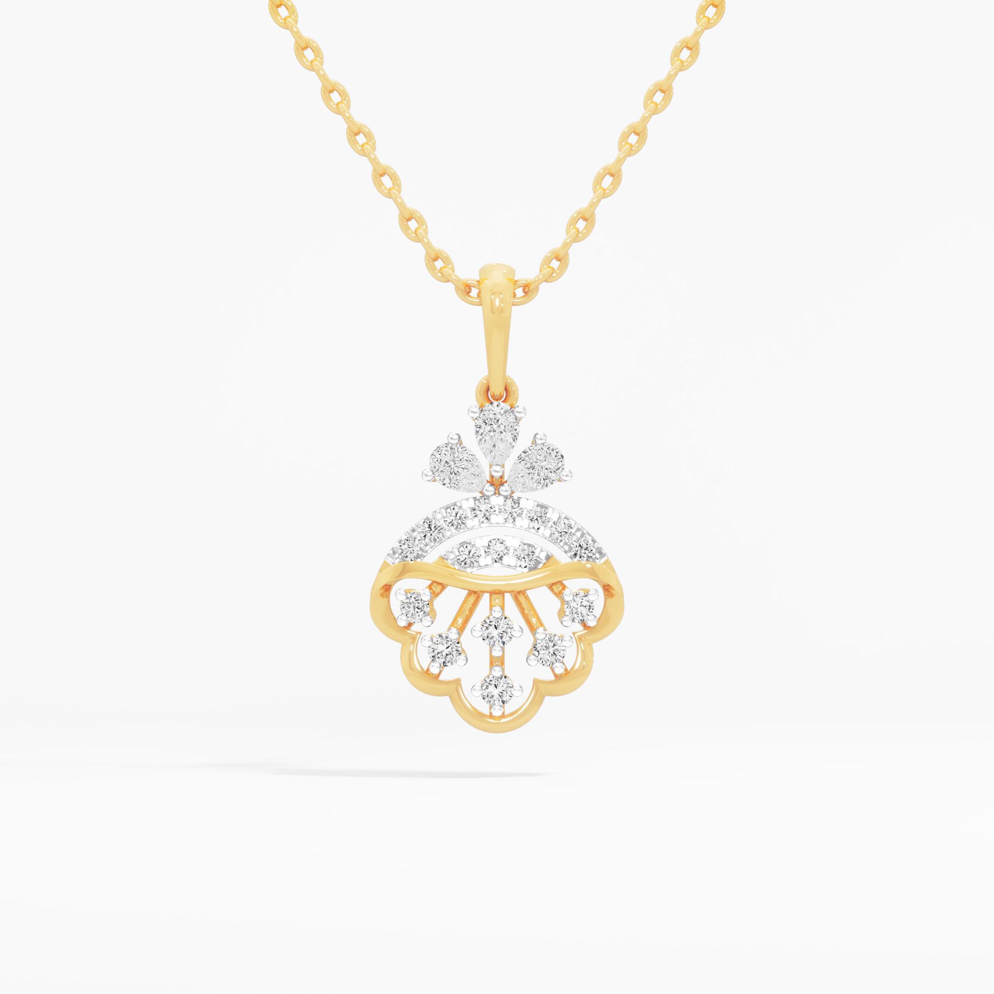 Dewdrop Cascade Drops Pendants | Chain Available Separately in 9KT Yellow Gold (Diamond Quality: FG-VVS VS)