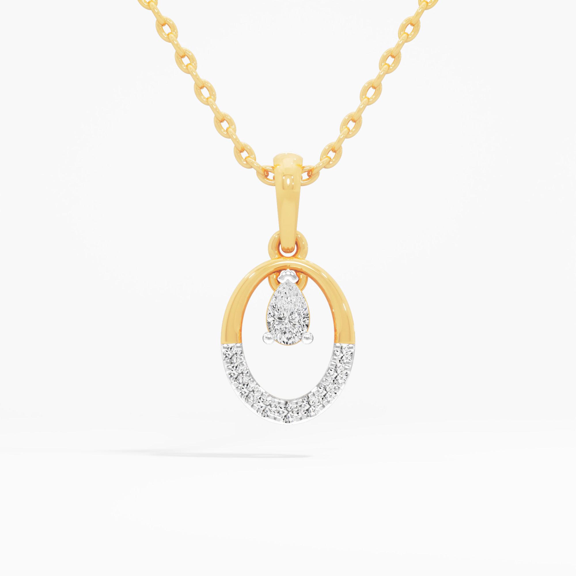 Graceful Orbit Halos Pendants | Chain Available Separately in 9KT Yellow Gold (Diamond Quality: FG-VVS VS)